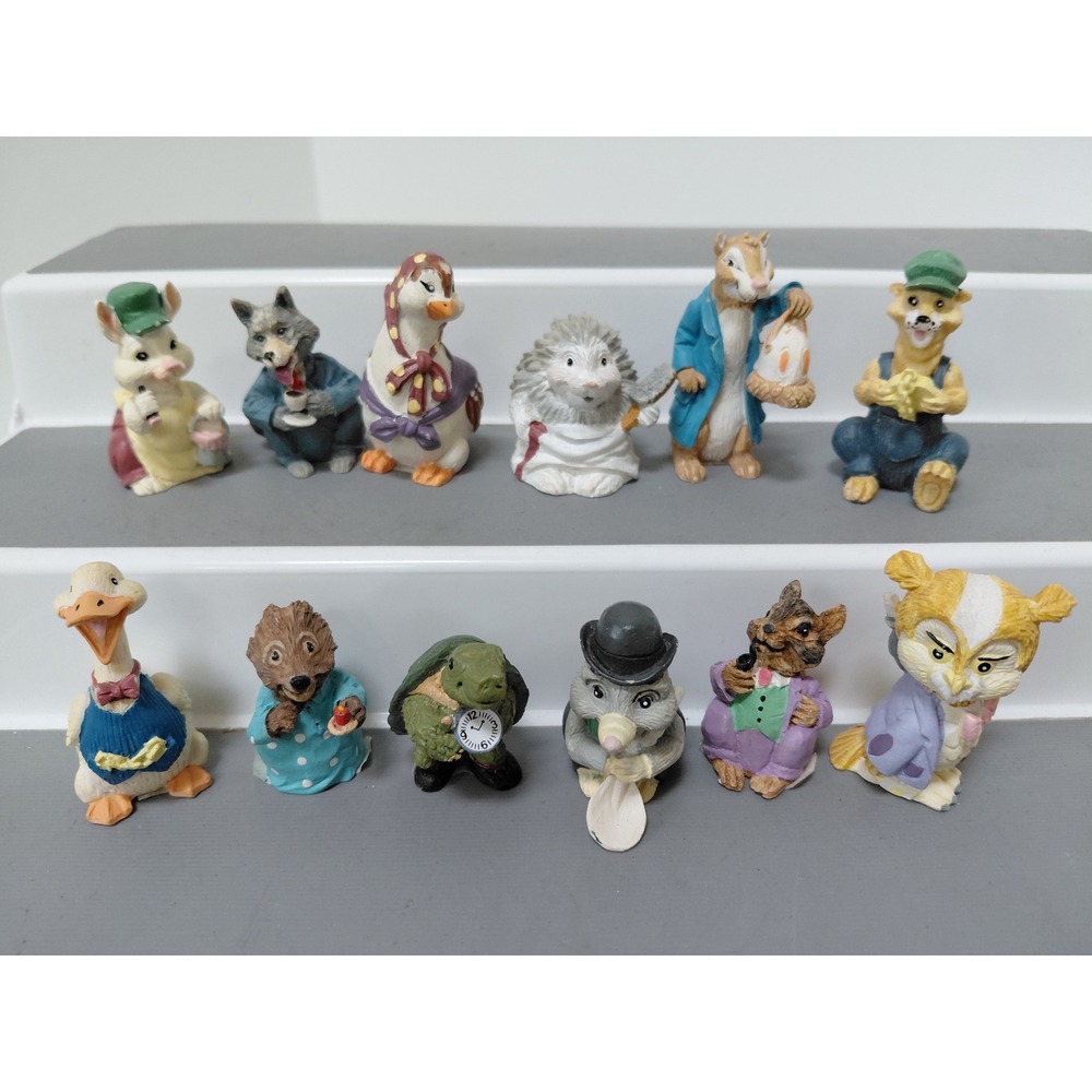 Vintage Applause Animal Figurine Lot of 12 Storybook Miniature Characters